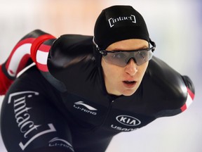 Ivanie Blondin of Canada competes in the 5000m Ladies race on Day 3 of the Speed Skating ISU World Cup on Dec. 11, 2016 in Heerenveen, Netherlands. (Dean Mouhtaropoulos/Getty Images)