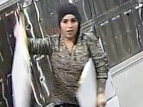 Suspect sought by police after the theft of artwork from an apartment building lobby on 180 Queen Mary Rd. in Kingston, Ont. on Wednesday November 30, 2016. Image supplied by Kingston Police