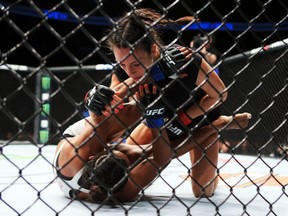 Valerie Letourneau of Canada fights Viviane Pereira of Brazil during the UFC 206 event at Air Canada Centre on Dec. 10, 2016. (Vaughn Ridley/Getty Images)