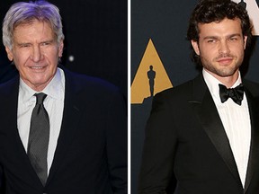 Harrison Ford and Alden Ehrenreich. (Getty Images)