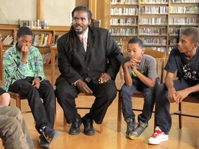 Award-winning California teacher Ashanti Branch is pictured here in this still from The Mask You Live In, a documentary about masculinity. Branch started up The Ever Forward Club, a support group for African American and Latino students to help them accomplish their goals. A screening of The Mask You Live In is planned for Jan. 14 at the Sarnia library theatre. (Handout)