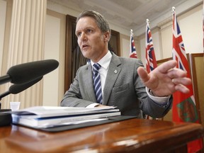 Finance Minister Cameron Friesen met with Manitoba's public-sector union leaders Thursday. (THE CANADIAN PRESS/John Woods file photo)