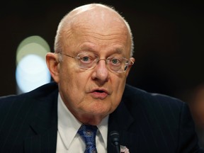 In this Feb. 9, 2016, file photo, National Intelligence Director James Clapper speaks on Capitol Hill in Washington. Clapper is among top U.S. intelligence officials set to testify on Jan. 5, 2017, at a Senate hearing to be dominated by accusations Russia meddled in America’s presidential election to help Donald Trump win. (AP Photo/Alex Brandon, File)