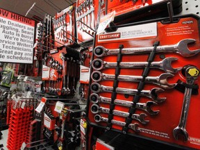 A May 18, 2011 file photo shows an assortment of Craftsman wrenches at a Sears store in Bethel Park, Pa. Sears is selling its well-known Craftsman brand to Stanley Black & Decker Inc., which plans to grow the tool brand by selling its products at more stores. (AP Photo/Gene J. Puskar, File)