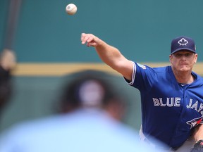 Toronto Blue Jays' Gavin Floyd pitches during a spring training game against the Pittsburgh Pirates on March 3, 2016 at McKechnie Field in Bradenton, Florida. (Leon Halip/Getty Images)