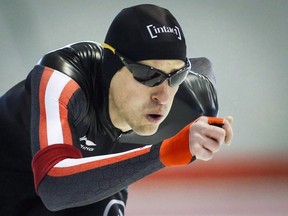 Denny Morrison is working on regaining his peak speedskating form in time for the 2018 Winter Games in Pyeongchang, South Korea. (Jeff McIntosh/The Canadian Press)