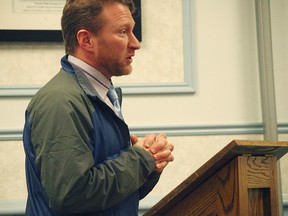 The Mayor of Bluewater, Tyler Hessel came to Huron East council December 20 to ask the table of politicians to jump on board in an initiative to understand recreation. He believes a recreational study must be conducted to better understand the financial woes. (Shaun Gregory/Huron Expositor)