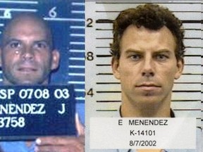 Lyle (L) and Eirk Menendez mugshots. (Wikimedia Commons)