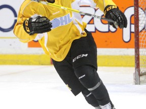 New Kingston Frontenacs forward Brett Neumann works out with the team at the Rogers K-Rock Centre on Thursday. (Ian MacAlpine/The Whig-Standard)