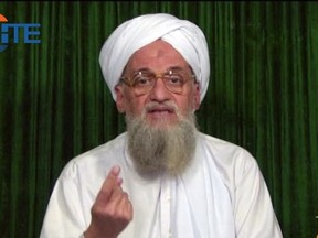 This handhout picture grabbed on a video provided by the SITE Intelligence Group on February 12, 2012 shows Al-Qaeda's chief Ayman al-Zawahiri at an undisclosed location making an announcement in a video-relayed audio message posted on jihadist forums.