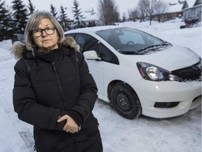 Brenda Cardinal is upset that her car was towed from a private parking lot and it cost her $293 to get it out of impoundment. ERROL MCGIHON / POSTMEDIA