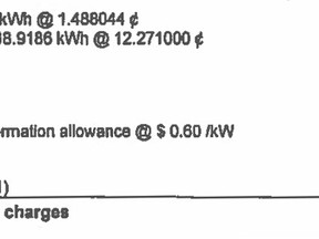 Part of the company's bill. (SUPPLIED)