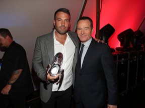Actors Ben Affleck and Bryan Cranston attend the 2012 Do Something Awards at Barker Hangar on August 19, 2012 in Santa Monica, California. (Photo by Christopher Polk/Getty Images for VH1)