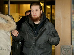 Tevis Gonyou McLean leaves the Elgin Street courthouse on Jan. 6, 2017 after being released on bail pending a terrorism peace bond hearing. Julie Oliver/Ottawa Sun