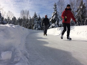 Skaters enjoy the trail at Lac-des-Loups.