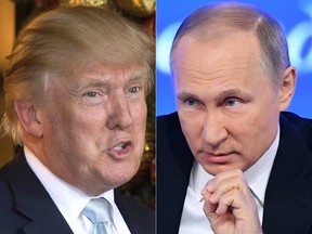 U.S. President-elect Donald Trump (L) and Russian President Vladimir Putin. (/AFP/Getty Images)