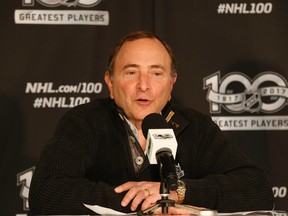 NHL Commissioner Gary Bettman address the media prior to the Centennial Classic in Toronto on Sunday, Jan. 1, 2017. (Jack Boland/Toronto Sun)