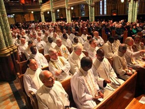 The diversity of Ottawa’s clergy is best seen in Holy Week when more than a hundred priests from every continent gather at Notre Dame cathedral to concelebrate with their archbishop the Chrism Mass at which the holy oils to be used in sacramental rituals are blessed.