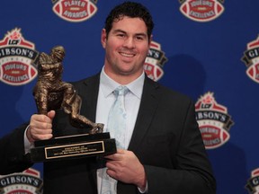 The Toronto Argonauts released Canadian offensive tackle Bourke on Monday. The move comes almost a year after Toronto signed Bourke, 34, as a free agent. (THE CANADIAN PRESS/Jonathan Hayward)