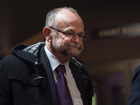 Toronto pastor Brent Hawkes arrives at provincial court in Kentville, N.S. on Thursday, Nov.14, 2016. A judge in Nova Scotia is set to hear the case of a well-known Toronto pastor facing charges related to decades-old sex-crime allegations. (THE CANADIAN PRESS/PHOTO)