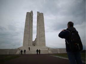 Visitors walk towards the Canadian National Vimy Memorial in Vimy, France. PETER MACDIARMID / GETTY IMAGES
