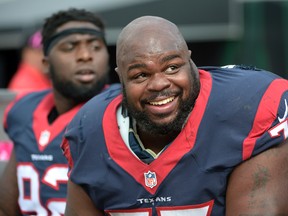 Texans nose tackle Vince Wilfork isn’t worried about what oddsmakers think with Houston facing the New England Patriots on Saturday. (Phelan M. Ebenhack/AP Photo/Files)