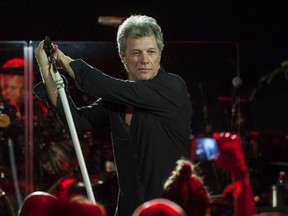 This Dec. 3, 2016 file photo shows Jon Bon Jovi performing with his band during Art Basel in Miami Beach, Fla. The band is holding a contest to choose bands or singers to open for their upcoming tour. Artists will upload videos of themselves performing original music, and concert promoters Live Nation will select 10 finalists. Bon Jovi management will then pick winners from the finalists to perform 20-minute sets. (Photo by Jesus Aranguren/Invision/AP, File)