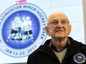 Bill Ross was on hand for the Quikcard Edmonton Minor Hockey Week press conference at Rogers Place on Tuesday, Jan. 10, 2017. Ross is retiring after 50 years of volunteering. (David Bloom)