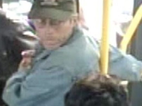 Security camera image of a man accused of punching a TTC driver. (HANDOUT)