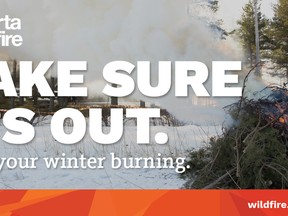 Alberta Wildfire is informing people about safe burning practices during the winter season (Submitted | Alberta Wildfire).