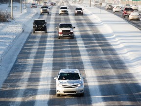 Traffic on the Yellowed highway near Groat Road on Tuesday, January 10, 2017 in Edmonton. Greg Southam / Postmedia