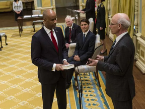 Ahmed Hussen is sworn in as Canadian Minister of Immigration, Refugees and Citizenship. Tuesday January 10, 2017. (ERROL MCGIHON / POSTMEDIA)