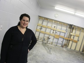 Rev. Melanie Kirk poses in what would be the Hub's kitchen at St. Luke's United Church in Sarnia. (Sarnia Observer file photo)