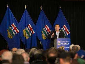 PC leadership hopeful Jason Kenney speaks at a townhall in Edmonton on Wednesday, January 12, 2017 in Edmonton. Greg Southam/Postmedia News