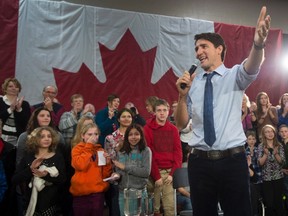 Prime Minister Justin Trudeau speaks during a town hall meeting in Peterborough, Ont. Friday January 13, 2017. THE CANADIAN PRESS/Adrian Wyld