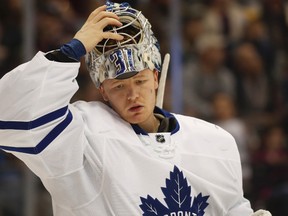 The Maple Leafs will go with Frederik Andersen in net when they face the Rangers in New York on Friday night. (AP/FILES)