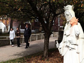 Gino Donato/Sudbury Star
A statue of baby Jesus outside Ste. Annes Des Pins church caused a stir in October after its missing head was replaced by an odd-looking terra-cotta version. The original head was soon retrieved, in part because of the attention the statue received in the media.