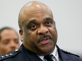 In this Sept. 21, 2016, file photo, Chicago Police Superintendent Eddie Johnson speaks during a news conference in Chicago.  (AP Photo/Tae-Gyun Kim, File)