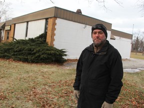 Patrick Marcella stands by the former Kinsmen Centre south of Baxter Park in Sarnia. He's one of several neighbourhood residents opposed to a city plan to transform two park-adjacent acres into housing . (Tyler Kula/Sarnia Observer)