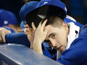 Pitcher Aaron Sanchez is seen during Game 5 of the AL Championship Series between the Blue Jays and Indians in Toronto on Oct. 19, 2016. The Blue Jays may have to rely on their starting pitching in 2017 to make another run for the playoffs. (Craig Robertson/Toronto Sun/Files)