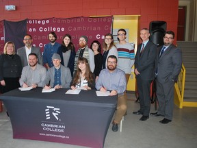 A partnership was announced on January 13 between Cambrian College’s Graphic Design program; its applied research arm, Cambrian Innovates, and the Ontario Centres for Excellence VEBTA program. The partnership will enable Cambrian College Graphic Design students to earn credits and pay cheques at the same time thanks to a partnership with four local businesses. Supplied photo