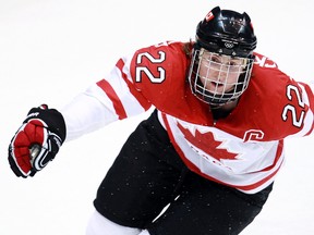 Team Canada's Hayley Wickenheiser during third period semifinal action against Finland at GM Place in Vancouver, B.C., on Monday, Feb. 22, 2010. (ANDRE FORGET/POSTMEDIA NETWORK FILE PHOTO)