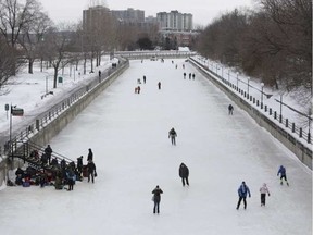 The opening of a section of the Rideau Canal Skateway saw hundreds of skaters taking to the ice for the first time this season on Saturday, Jan. 14, 2017. David Kawai / Ottawa Sun