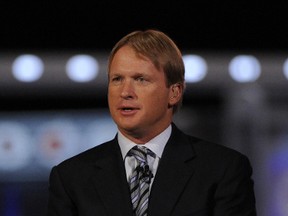 ESPN analyst Jon Gruden during the NFL draft at Radio City Music Hall on April 28, 2011. (Howard Smith/US PRESSWIRE)