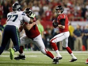 Matt Ryan of the Atlanta Falcons passes the ball against the Seattle Seahawks at the Georgia Dome on Jan. 14, 2017 in Atlanta. (Gregory Shamus/Getty Images)