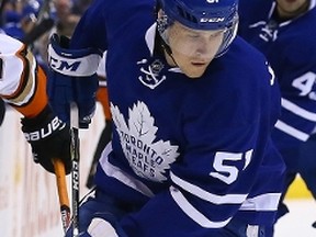 Maple Leafs defenceman Jake Gardiner took three penalties against the New York Rangers on Friday. (DAVE ABEL/Toronto Sun files)