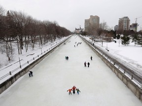 The opening of a section of the Rideau Canal Skateway saw hundreds of skaters taking to the ice for the first time this season on Saturday, Jan. 14, 2017. (David Kawai)