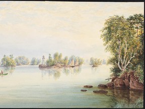An image of the Thousand Islands in eastern Ontario, by 19th-century painter John Herbert Caddy.