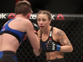 Nina Ansaroff fights Jocelyn Jones-Lybarger during the UFC Fight Night event at the at Talking Stick Resort Arena on January 15, 2017 in Phoenix, Arizona. (Christian Petersen/Getty Images)