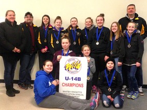 The U14 Stingers pose with their medals after winning gold in Whitby Jan. 8. SUBMITTED